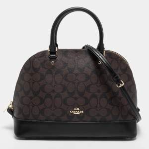 Coach Brown Signature Coated Canvas and Leather Sierra Satchel