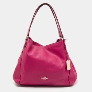 Coach Pink Leather Edie Shoulder Bag