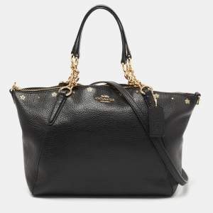 Coach Black Leather Small Kelsey Satchel