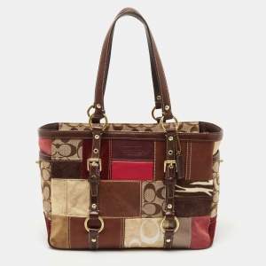 Coach Multicolor Canvas Suede and Leather Patchwork Tote