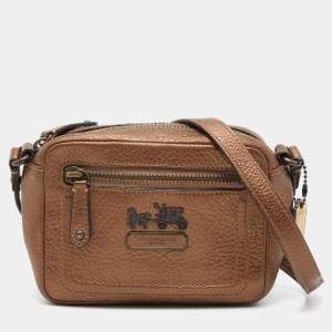 Coach Metallic Brown Leather Crossbody Bag