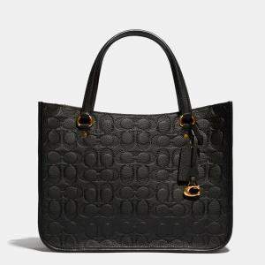 Coach Black Signature Leather Tyler Carryall 28 Tote