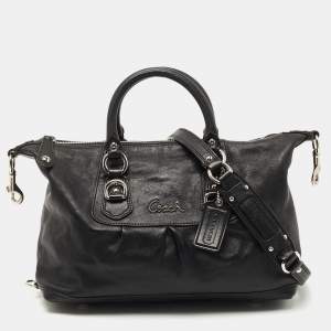 Coach Black Leather Ashley Satchel