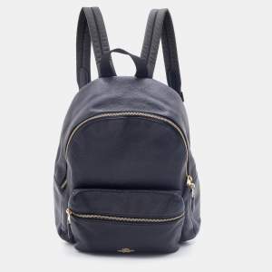 Coach Black Grained Leather Mini Charlie Backpack