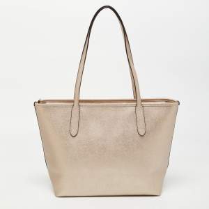 Coach Light Gold Leather City Tote