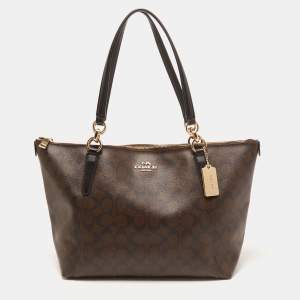 Coach Brown Signature Coated Canvas Ava Tote