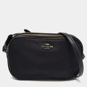 Coach Black Leather Sadie Camera Crossbody Bag