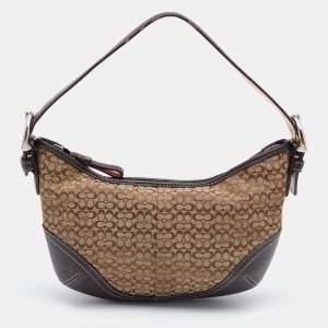 Coach Beige/Brown Signature Canvas and Leather Soho Hobo