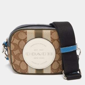 Coach Multicolor Signature Canvas and Leather Dempsey Crossbody Bag
