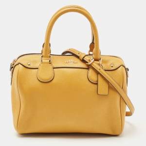 Coach Mustard Yellow Leather Mini Bennett Satchel