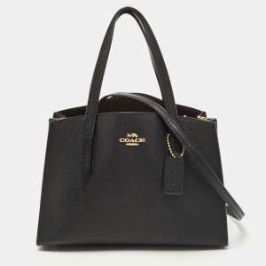 Coach Black Leather Charlie Carryall 28 Bag