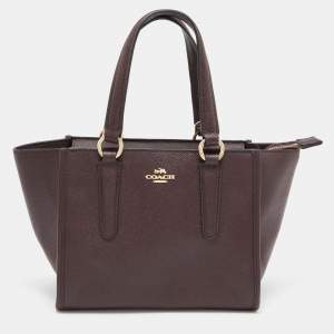 Coach Burgundy Leather Crosby Carryall 21 Tote