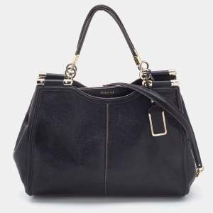 Coach Black Leather Madison Pinnacle Carrie Satchel