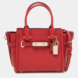 Coach Red Leather Swagger 20 Tote