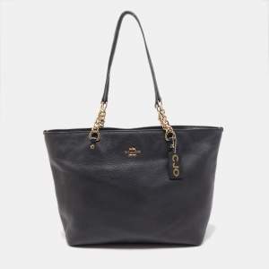 Coach Black Leather Sophia Tote