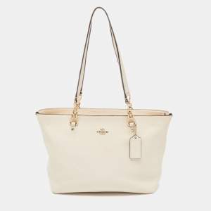 Coach Light Beige Leather Small Sophia Tote