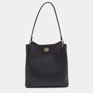 Coach Black Leather Charlie Bucket Bag