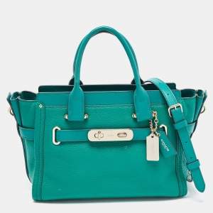 Coach Green Leather Swagger 27 Carryall Satchel