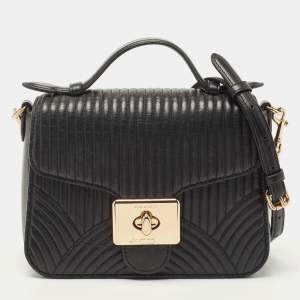 Coach Black Quilted Leather Top Handle Bag 