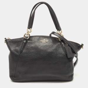 Coach Black Leather Small Kelsey Satchel