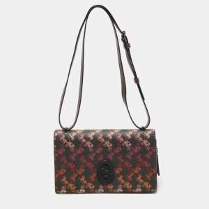 Coach Multicolor Horse And Carriage Print Coated Canvas And Leather Camille Crossbody Bag