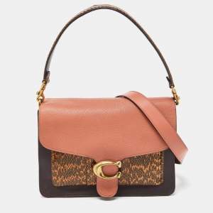 Coach Tricolor Leather,Suede and Watersnake Leather Tabby Top Handle Bag