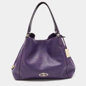 Coach Purple Leather Edie Shoulder Bag
