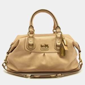 Coach Beige Leather Madison Sabrina Shoulder Bag