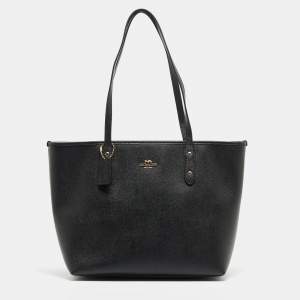 Coach Black Leather City Top Zip Tote