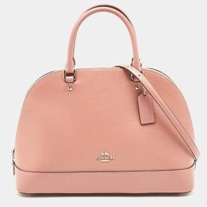 Coach Pink Coated Canvas and Leather Sierra Satchel