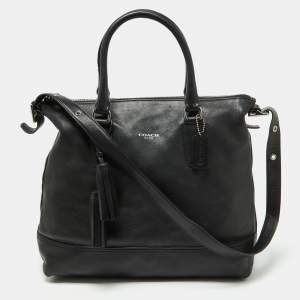 Coach Black Leather Rory Legacy Tote