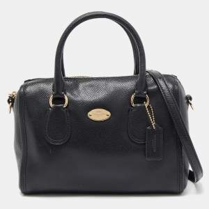 Coach Black Leather Mini Bennett Satchel