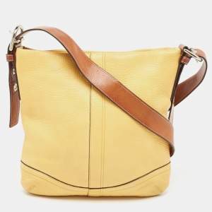 Coach Yellow/Brown Leather Crossbody Bag