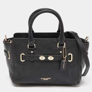 Coach Black Leather Mini Blake Carryall Satchel