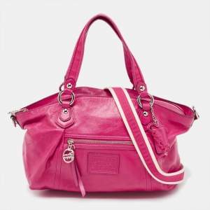 Coach Pink Leather Poppy Shoulder Bag