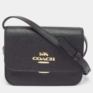 Coach Black Leather Mini Brynn Crossbody Bag
