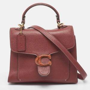 Coach Burgundy Leather Tabby Top Handle Bag