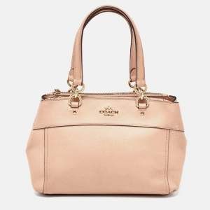 Coach Peach Leather Mini Brooke Carryall Satchel