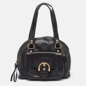 Coach Black Leather Dome Satchel