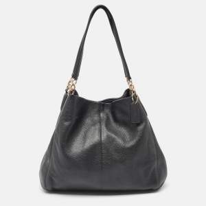 Coach Black Leather Phoebe Madison Shoulder Bag