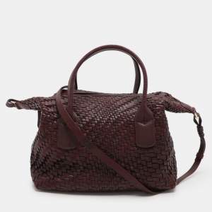 Cole Haan Brown Woven Leather Shoulder Bag