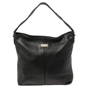 Cole Haan Black Grained Leather Hobo