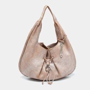 Cole Haan Beige/Silver Leather Phoebe Slouchy Hobo