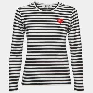 Comme des Garcons Black/White Stripe Knit Full Sleeves T-shirt S