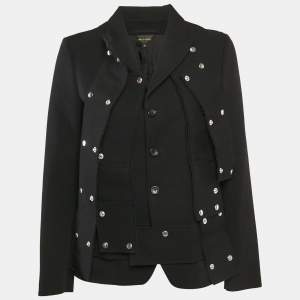 COMME des GARÇONS Black Wool Detachable Panel Detail Blazer S