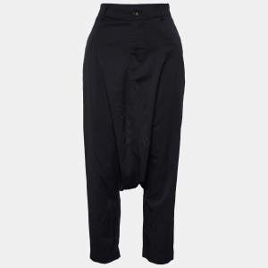 Commes des Garcons Black Wool Blend Drop Crotch Trousers M