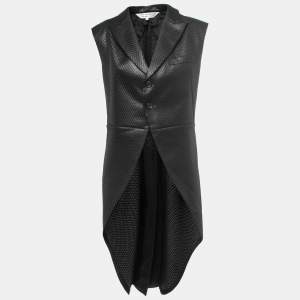 COMME des GARÇONS Black Textured Jacquard Long Tail Vest M