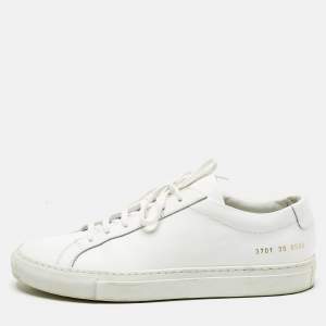 Pre Owned Common Projects White Leather Achilles Sneakers Size 39