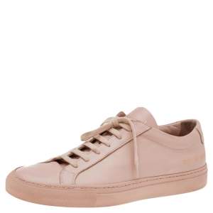 Common Projects Pink Leather Low Top Sneakers Size 39