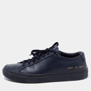 Common Projects Blue Leather Low Top Sneakers Size 35